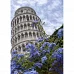 Алмазна мозаїка Strateg Пізанська вежа з квітами без підрамника 30х40 см Strateg (GD86107)