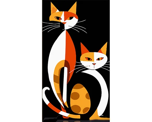 Картина за номерами Геометричні коти в стилі сюрреалізму 50х25 см Strateg (WW230)