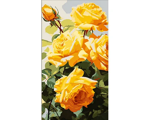Картина за номерами Жовті троянди 50х25 см Strateg (WW216)