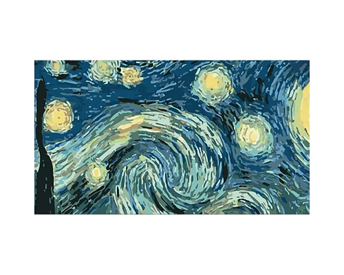 Картина за номерами Зіркова ніч Ван Гога 50х25 см Strateg (WW201)