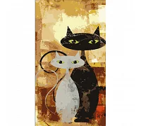Картина за номерами Кіт та кішка 50х25 см Strateg (WW225)