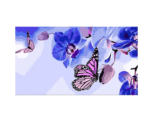 Картина за номерами Метелики на орхідеях 50х25 см Strateg (WW200)