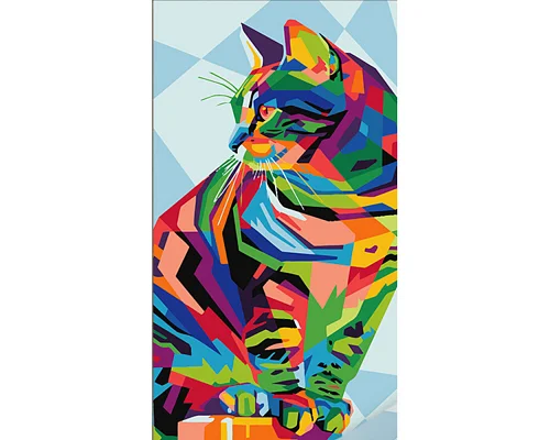Картина за номерами Милий кіт у стилі поп-арт 50х25 см Strateg (WW228)