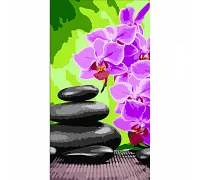 Картина за номерами Орхідеї та чорне каміння 50х25 см Strateg (WW169)