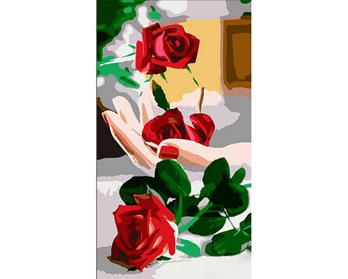 Картина за номерами Троянда на руці 50х25 см Strateg (WW214)