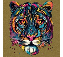 Картина за номерами антистрес Тигр у стилі поп-арт 30х30 см Strateg (JCEE36804)