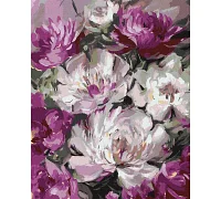 Картина за номерами Прекрасна композиція фіолетові півонії 40x50 Ідейка (KHO3256)