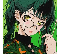 Картина по номерам Магия зеленых глаз аниме девушка 40x40 Идейка (KHO8380)