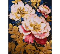 Картина за номерами Рожева симфонія півоній з фарбами металік 40x50 Ідейка (KHO3257)