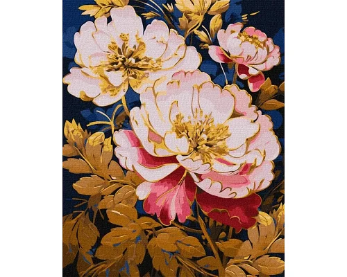 Картина по номерам  Розовая симфония пион с красками металлик 40x50 Идейка (KHO3257)