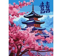 Картина по номерам Мгновение увлечения сакурой 40x50 Идейка (KHO2901)