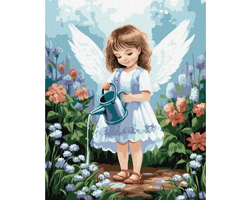 Картина по номерам Ангелочек в саду 40x50 Идейка (KHO8384)