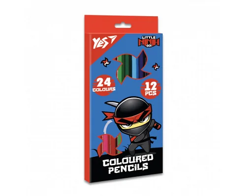Олівці кольорові 12/24 кольорові Ninja YES (290749)