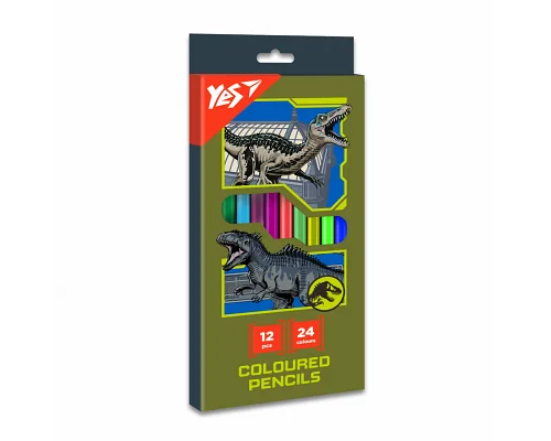 Карандаши цветные 12/24 цветов Jurassic World YES (290748)