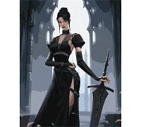 Картина за номерами Аніме Відважна дівчина з мечем 40*50 см Ідейка (KHO8396)