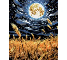 Картина за номерами Пшениця серед зоряного неба на чорному фоні розміром 40х50 см Strateg(AH1066)
