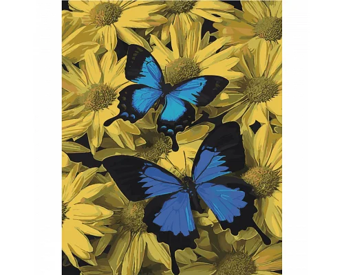 Картина за номерами Strateg Пара метеликів на кольоровому фоні розміром 40х50 см Strateg(SY6460)