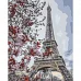 Картина за номерами Strateg Квіти дерева біля вежі на кольоровому фоні розміром 40х50 см Strateg(SY6532)