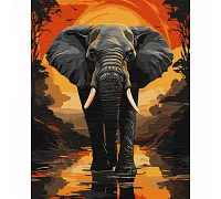 Картина по номерам SANTI Слон с металлизированными красками 40х50 (954807)