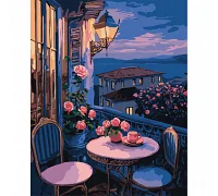 Картина за номерами SANTI Вечір на балконі біля моря 40х50 см (954826)