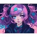 Картина по номерам SANTI Аниме девушка с розовыми волосами неоновые краски 40х50 см (954827)