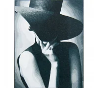 Картина за номерами Таємнича жінка на кольоровому фоні 40х50 см Strateg (VA-2794)
