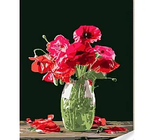 Картина за номерами Букет квітів маку у вазі 30х40 см Strateg (SS1044)