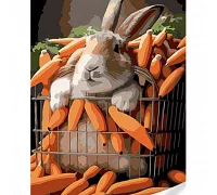 Картина за номерами Кролик у моркві 30х40 см Strateg (SS1129)