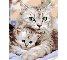 Картина за номерами Кішка та кошеня 40х50 Strateg (GS1603)
