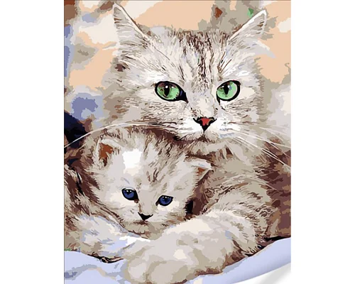 Картина за номерами Кішка та кошеня 40х50 Strateg (GS1603)