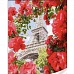 Алмазна мозаїка Strateg Ейфелева вежа серед троянд розміром 30х40 см (GM86102)