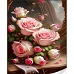 Алмазна мозаїка Strateg Ніжний букет троянд розміром 30х40 см (GM86857)