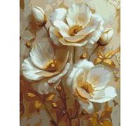 Картина по номерам Белые цветы с красками металик Origami 40*50 (LW3302)
