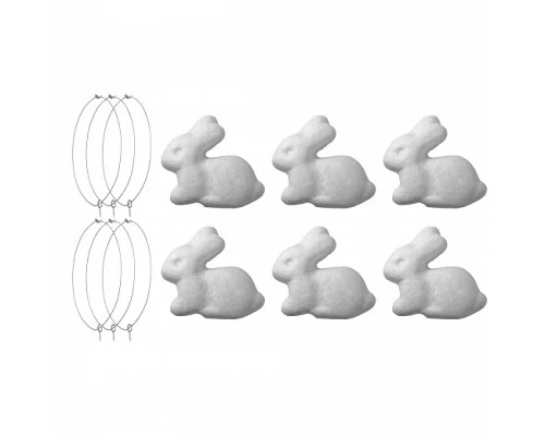 Набір пінопластових фігурок Santi Кролик 6 штук 6,5 см: 743076
