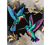 Картина по номерам Танец колибри с красками металлик 40х50см Идейка (KHO6590)
