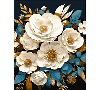 Картина за номерами Біла симфонія квітіві з фарбами металік 40х50 см Ідейка (KHO3270)
