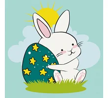 Картина за номерами Пасхальный кролик с яйцом 30х30 см АРТ-КРАФТ (15059-AC)