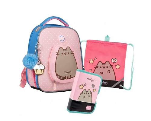 Набор рюкзак ортопедический + пенал + сумка Yes Pusheen H-100 (559548К)