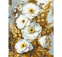 Картина по номерам Благородные цветы с красками металлик 40х50 см Оригами (LW3336)