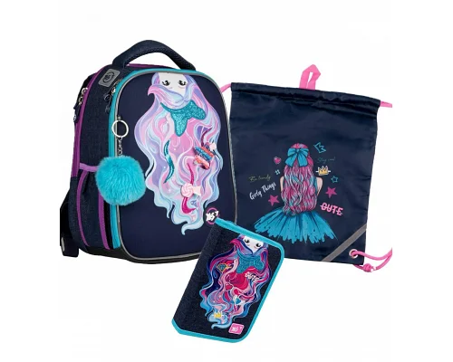 Набор рюкзак школьный ортопедичный + пенал + сумка Yes Caramel Girl H-100 (559599К)