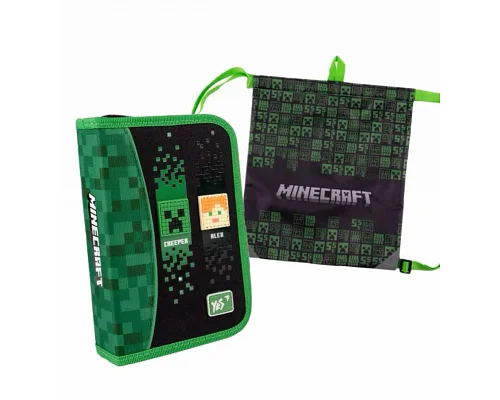 Пенал твердий одинарний без клапана + сумка для взуття Yes Minecraft HP-04 (533614К)