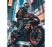 Картина за номерами Токійський мотоцикліст 40*50 см Орігамі (LW3325)