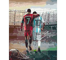 Картина за номерами Два футболісти Роналду та Мессі 40*50 см Орігамі (LW3322)