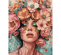 Картина по номерам Девушка в цветах 40х50 см Ideyka (KHO8440)
