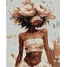 Картина за номерами Квітковий капелюшок дівчина 40х50 см Ideyka (KHO8438)