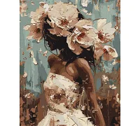 Картина за номерами Цвітіння дівчина 40х50 см Ideyka (KHO8437)