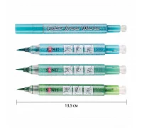 Набір маркерів акварельних Glitter Brush відтінки зеленого 3 шт/уп. Santi (390771)