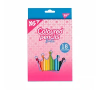 Олівці кольорові 18 кольорів Barbie рожевий YES (290735)