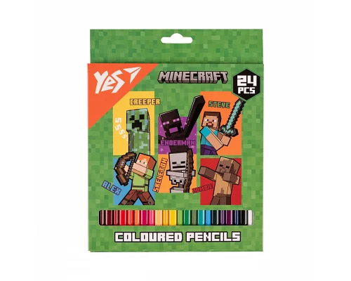 Карандаши цветные 24 цветов Minecraft Heroes YES (290740)