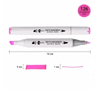 Скетч-маркер спиртовий Professional SA-126 флуоресцентний рожевий Santi (390794)
